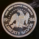 1984 A-Mark Mint Eagle Liberty Amark Bullion Rare Vt-0.999 Silver 1 Oz Art Coin