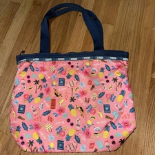 RIFLE PAPER CO. LE SPORTSAC HAILEY LARGE TOTE TROPICAL BON BOYAGE PATTERN EUC!