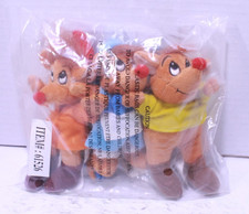 Walt Disney Cinderella Plush Mice Set Jaq Gus  Suzy 4 Inch Sealed Vintage