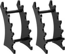 uxcell 2 Pack Plastic Pen Holder, 6-Slot Acrylic 14.5cm x 7cm, Black 