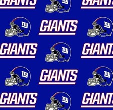 BTY NFL New York Giants Helmet Logo Royal Blue Cotton Fabric By The Yard 6314