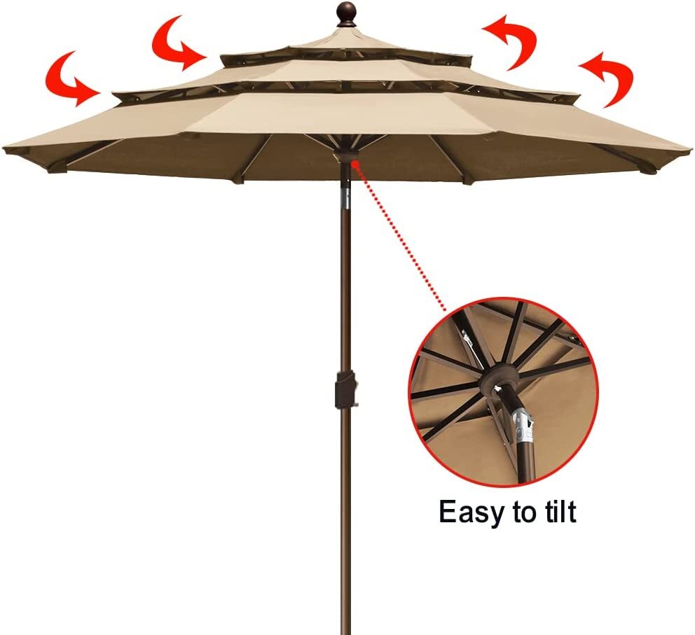 EliteShade USA Umbrella 9Ft 3 Tiers Market Umbrella Patio Umbrella eBay