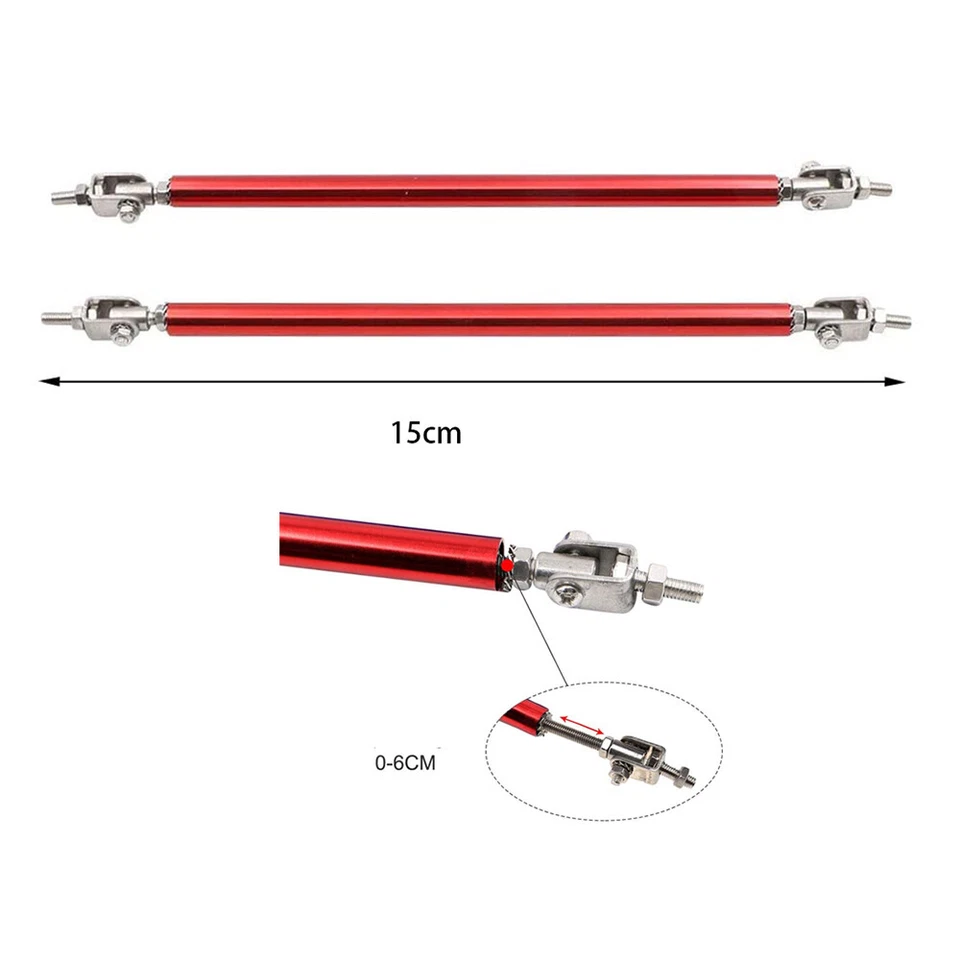 碳纤维红色前保险杠唇分离器 + 支柱杆适用于斯巴鲁 BRZ WRX STI — 第 3/4 张图片