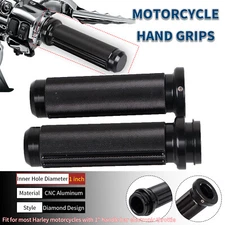 Black Electronic Throttle Hand Grips For Harley 1" Bars Road King Electra Glide