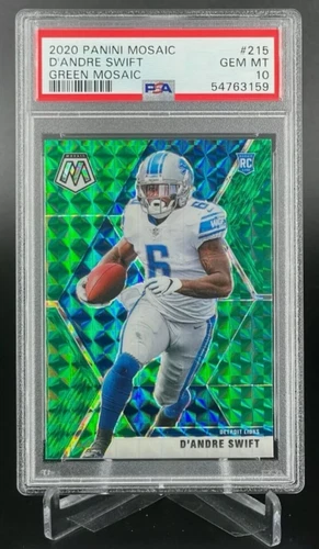 2020 Panini Mosaic - Rookies Mosaic Green Prizm #215 D'Andre Swift (RC) PSA 10