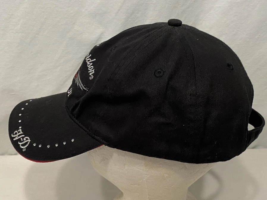 Nuevo de Colección Harley Davidson Negro Plata Estrás Camionero Sombrero Motociclista Motocicleta Foto 4 de 4