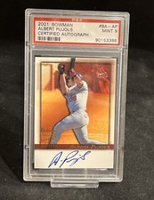 2001 Bowman Albert Pujols Certified Autograph PSA 9 RC Rookie Auto