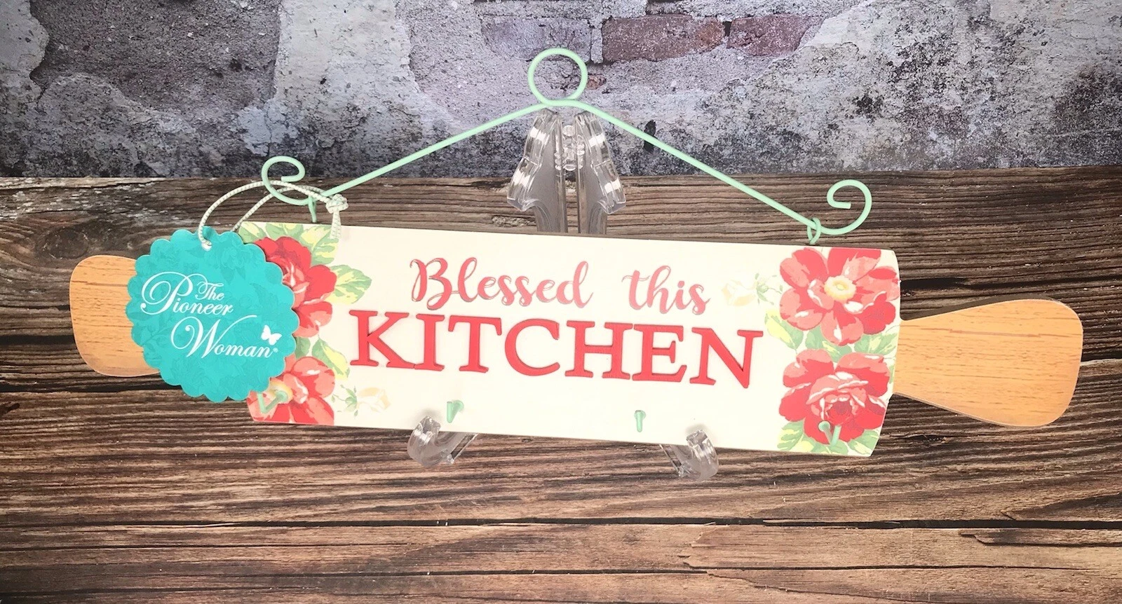 New Pioneer Woman Vintage Floral Rolling Pin Sign