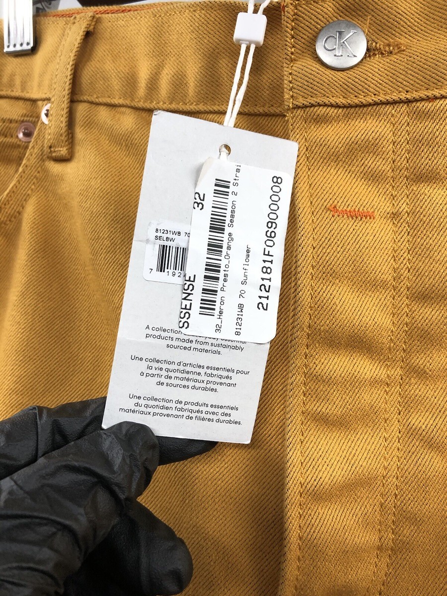 Calvin Klein x Heron Preston Straight Leg Jeans Gold/Yellow Calvin Klein x Heron Preston Straight Leg Jeans Gold/Yellow