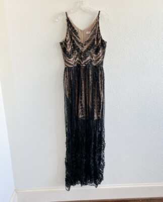 Dress The Population Chelsea Floral Lace A-Line Gown Size Medium | eBay