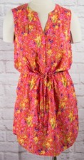 NWT Womens GAP Rayon Dress Sundress Pink Floral Sleeveless - 871827