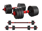 Adjustable Weight To 44lbs Dumbbell Barbell Set  Home Fitness Gym Work Out 