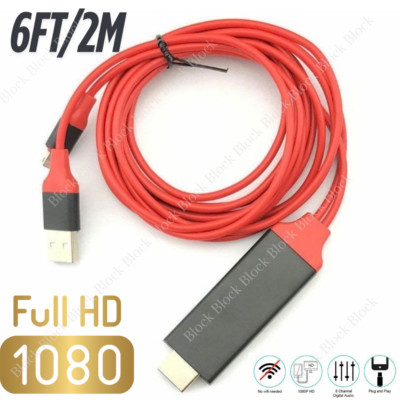 For iPhone 14 13 12 11 XR iPad HDMI Mirroring AV Cable Phone to TV HDTV Adapter