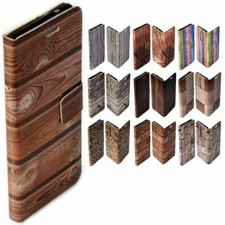 For Samsung Galaxy Series - Wood Timber Print Wallet Mobile Phone Case Cover #3