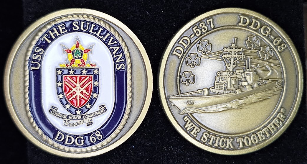 USS The SULLIVANS DDG-68 Navy Challenge Coin - We Stick Together