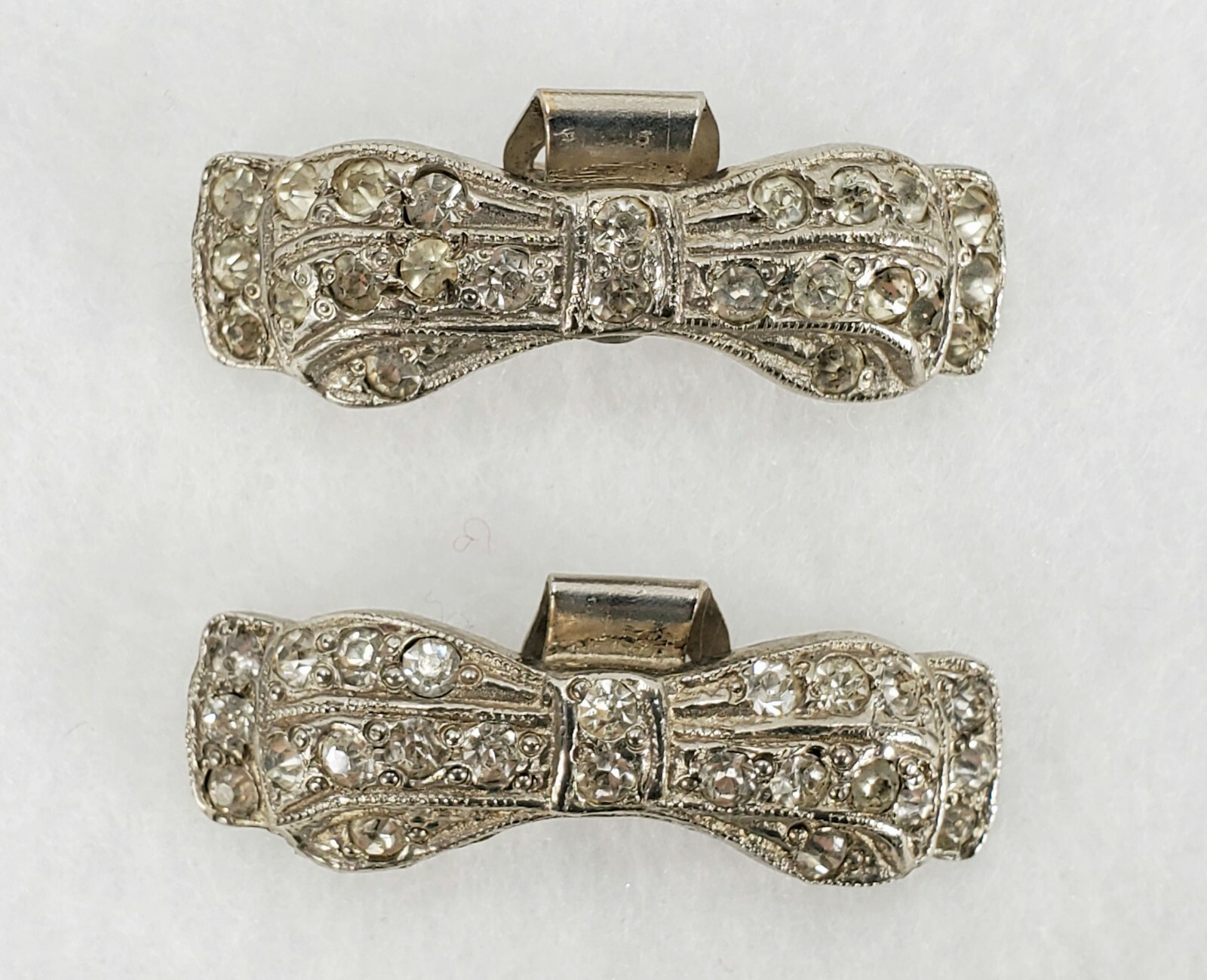 5 Vintage Rhinestone Shoe Clips eBay