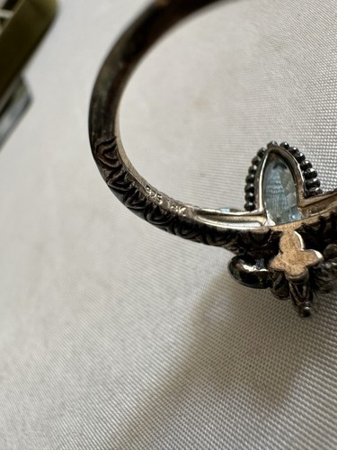 Barbara Bixby Gemstone Fleur de Lis Ring Sterling/18K Size 8.75 W/Original Box - Picture 10 of 11