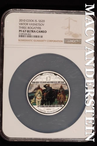2010 Cook Is. Silver $20 Vasnetsov: Three Bogatyrs - NGC PF 67 Ultra Cam #SLF422