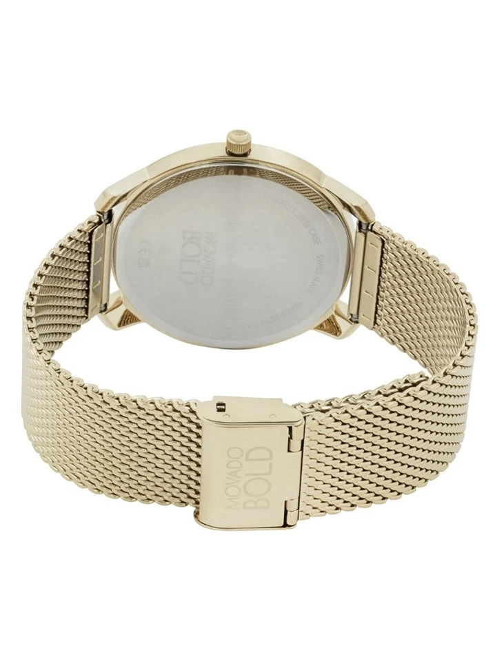 Brand New Movado Bold Thin Men’s Gold Tone Stainless Steel Quartz Watch 3600903 - Image 2 of 3