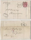 GB QV 1870 cover Liverpool to Philadelphia USA 3d rose pl.5 GK/KG nice cover
