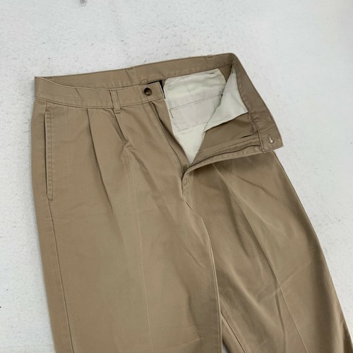 Lands End Boys 100% Cotton Button Front Pleated Front Pants Khaki Size 18 - Picture 6 of 12