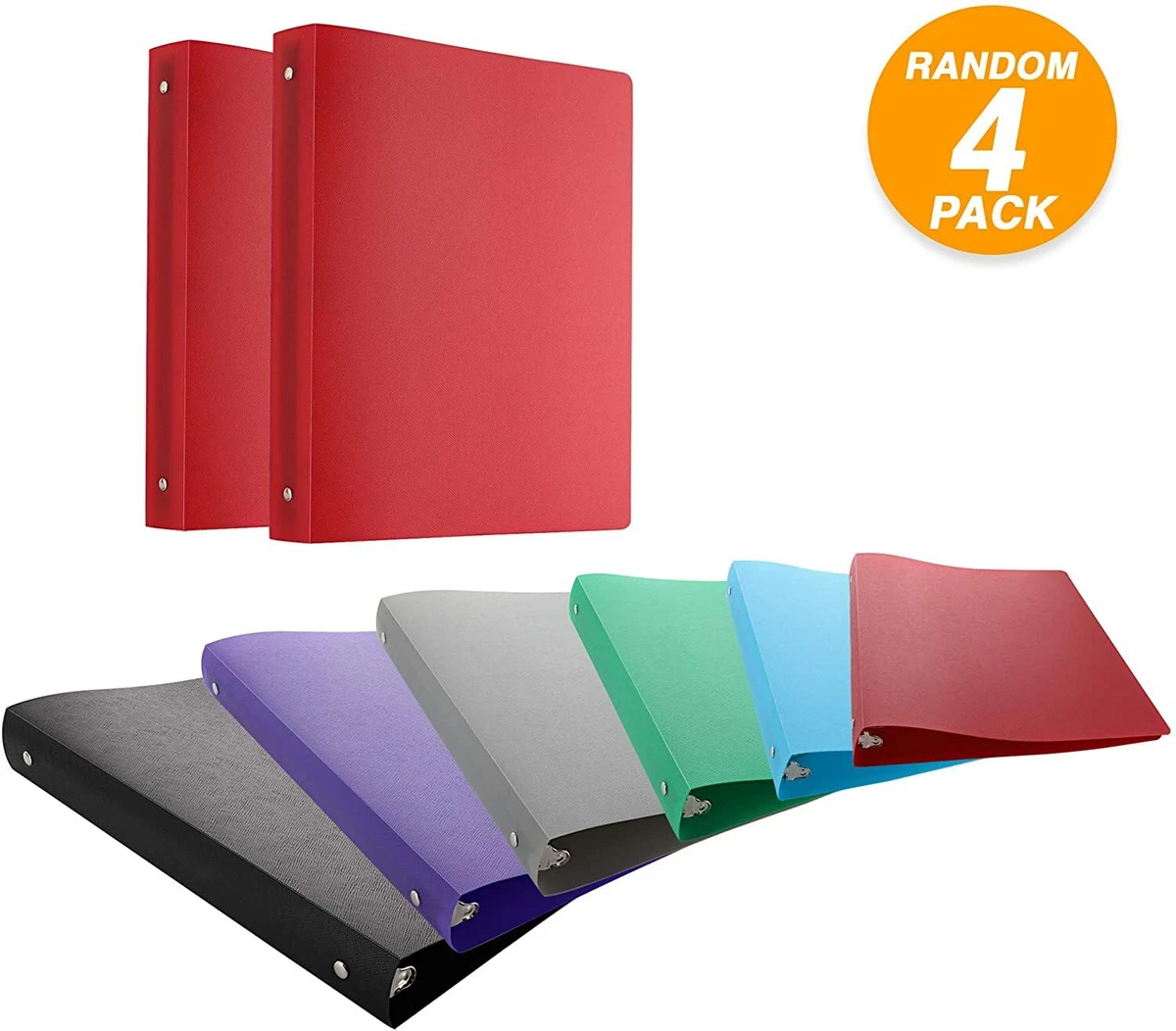 1 Inch Matte Color Poly 3 Ring Binder with Pocket Storage Hanging