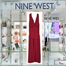 Nine West Ruched Cinched Sexy Sleeveless Dress in Red, Size 4