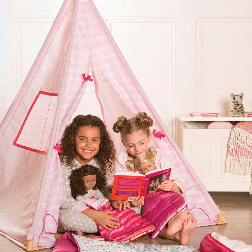 Our Generation Tent For Doll And Friend Suite Teepee With Light-up