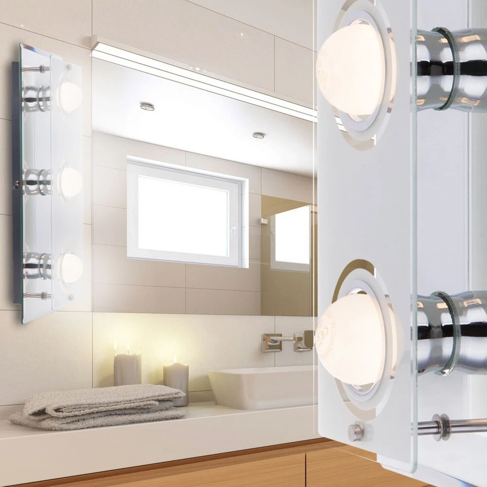 LED 3x 4 Watt Glas Wandleuchte Beleuchtung Spiegel LxBxT 43x16x9 cm Wohnzimmer - Bild 4 von 4