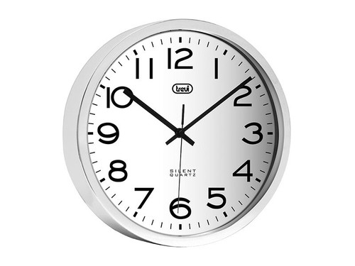 Orologio da Parete Analogico SWEEP Trevi Numeri Grandi Grigio Argento - Foto 2 di 7