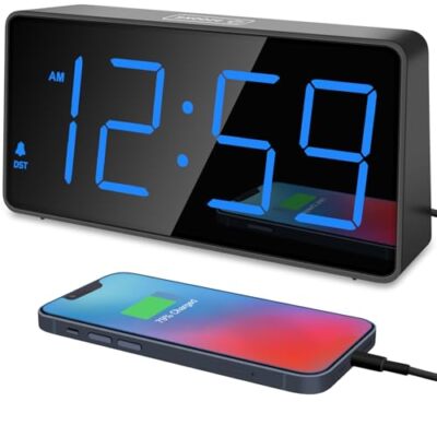 Peakeep Digital Alarm Clock for Bedroom Bedside, Loud Alarm  Assorted Colors 