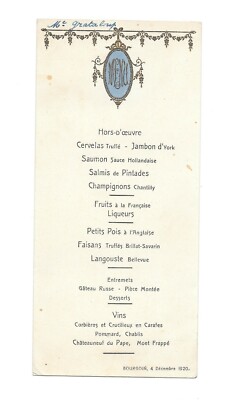 Ancien menu lot d'occasion - Collection