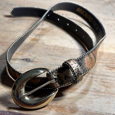 Vintage Floral Tapestry Genuine Bonded Leather Belt  display picture 3
