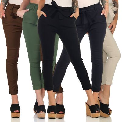 Damen Hose Stoffhose Damenhose High Waist Businesshose Paperbag Hailys Bengi