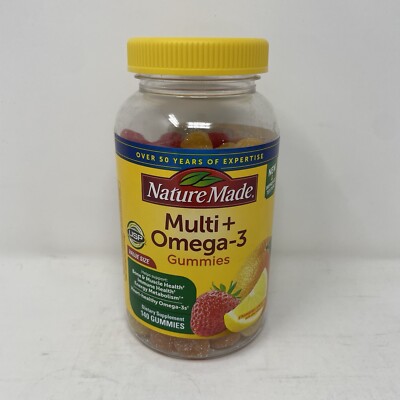 Nature Made Multivitamin + Omega-3 Gummies Strawberry, Lemon, Orange (140 Count)