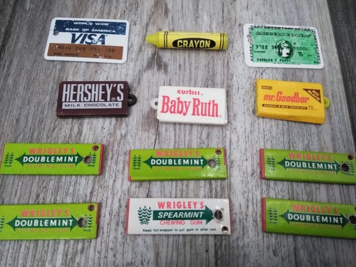 VTG NOVELTY MINIATURE / DOLLHOUSE VISA, AMERICAN EXPRESS, HERSEY'S, BABY RUTH 12