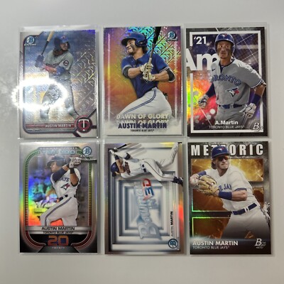 (6) Austin Martin   Bowman Chrome MOJO REFRACTOR FOIL GLORY  TOP 100 METEORIC