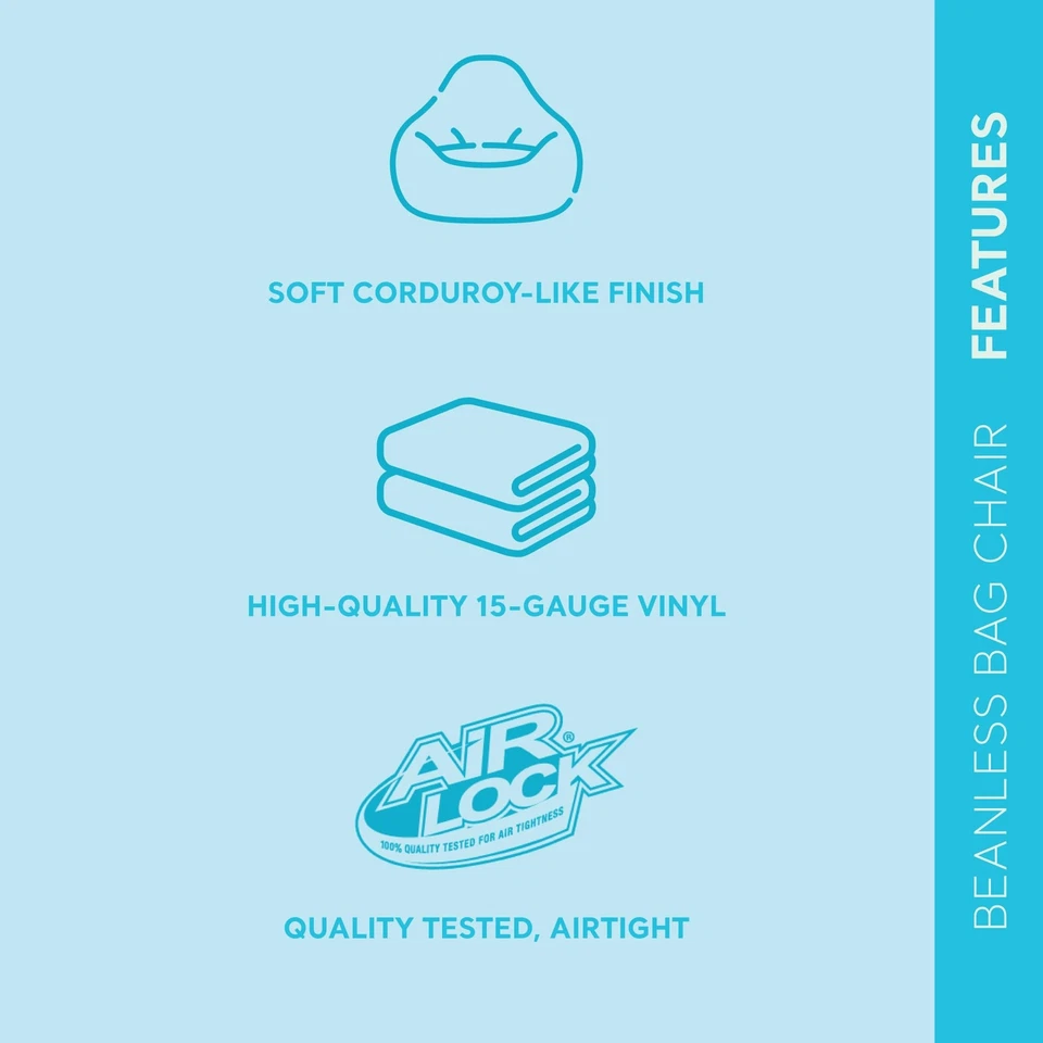 Silla Bolsa de Frijoles Gris Moderna Cómoda Inflable Portátil Salón Asientos Foto 3 de 4