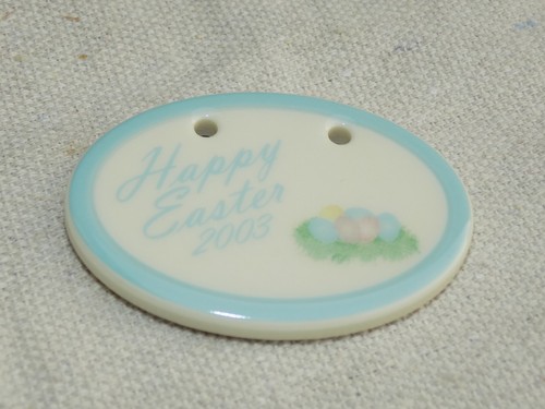 Happy Easter Egg Basket Tie on Charm Longaberger NOS - Picture 4 of 6
