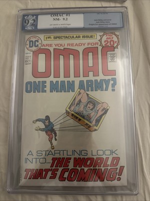 Omac #1 PGX 9.2 (Oct 1974, DC) Jack Kirby story, Origin & 1st appearance of OMAC