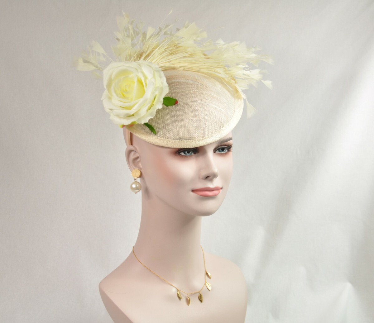 Vintage Sinamay Fascinator Hat Feather Headband for Weddings Tea Parties Pink Fascinator Hats For Women GIBZ Women main image 2