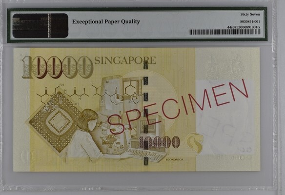 Singapore 10000 Dollars ND(1999) P44s UNC - Specimen / PMG
