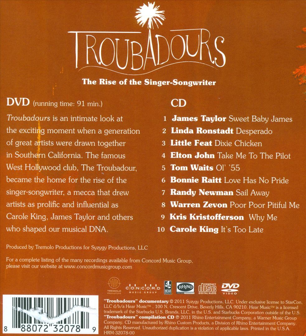 JAMES TAYLOR/CAROLE KING TROUBADOURS: THE RISE OF THE SINGER