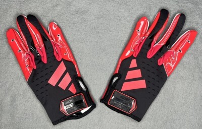 *BRAND NEW AUTHENTIC* Adidas NFL Adz 13 Black/Red Gloves Men s -XXLARGE