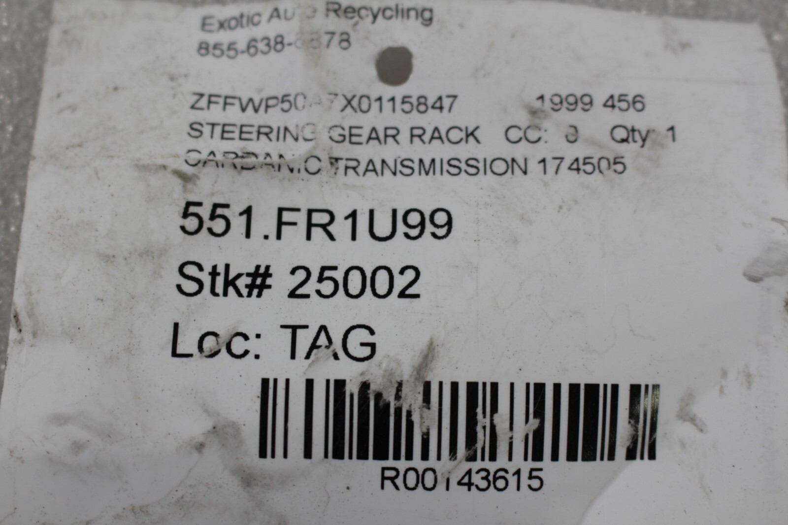 Ferrari 456 M, Steering Column Shaft, Used, P/N 174505