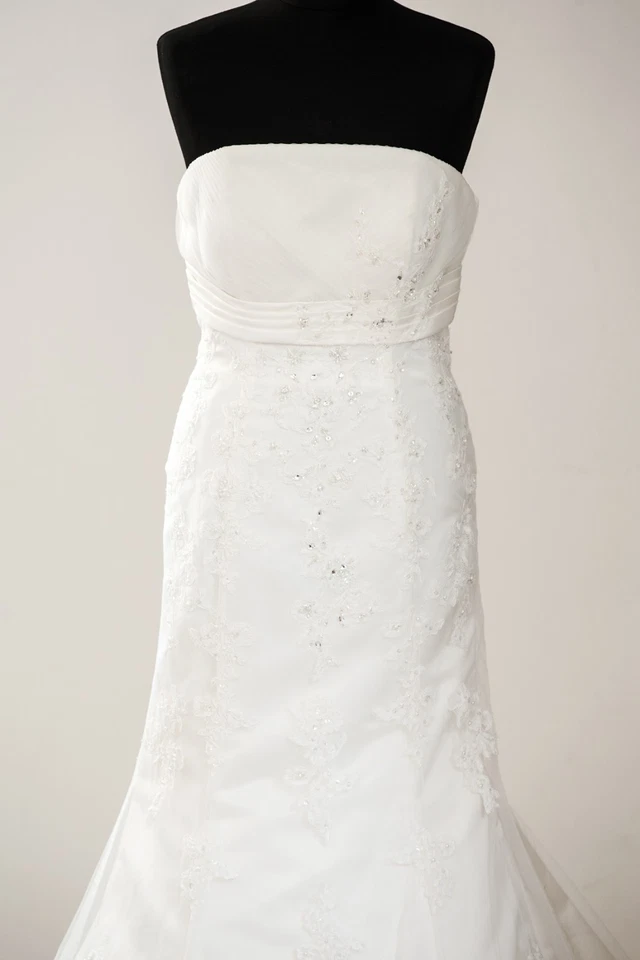 Weise Brautkleid '399542' Tüll Spitze Meerjungfrau creme ivory Gr.38 Fishtail - Bild 3 von 3