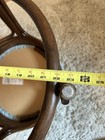 Vintage Alexvale Furniture Bentwood Round Cloth Seat Ottoman Light Blue Gray — photo 5