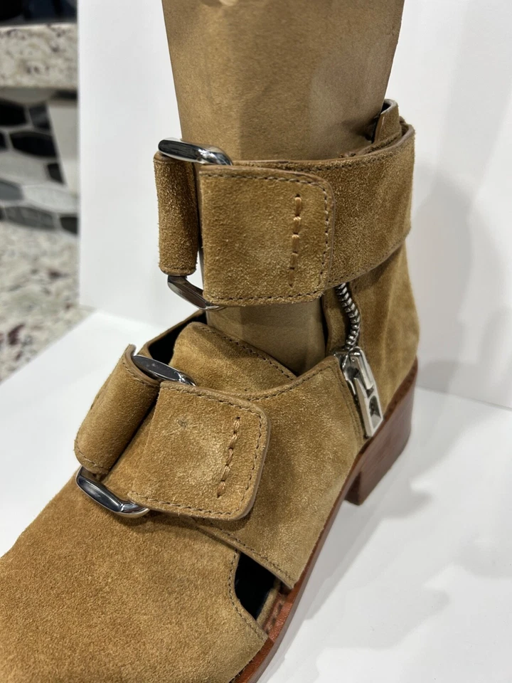 * 3.1 Phillip Lim Marrón Tostado Gamuza Addis Recorte Tobillo Cuero Botas Talla 37.5  Foto 4 de 4