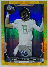 Marcus Mariota 2015 Bowman Football #22 RC Electric Yellow Rainbow Foil 47/99