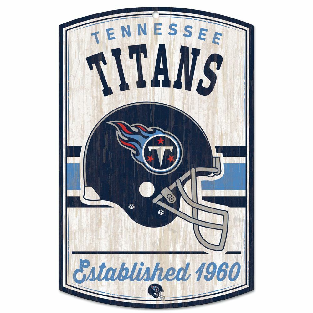 TENNESSEE TITANS CLASSIC RETRO LOGO EST. 1960 WOOD SIGN 11